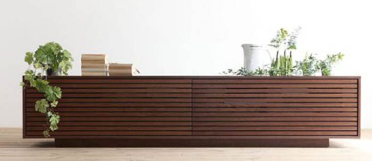 מזנון סורגים שילוב של עץ מלא עם פורניר אגוז