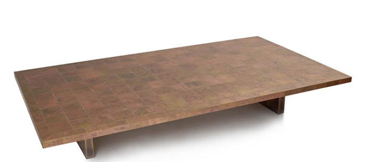 שולחן סלוני פליז עם נחושת